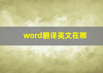 word翻译英文在哪