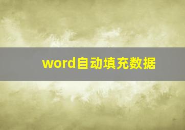 word自动填充数据