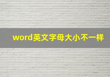 word英文字母大小不一样