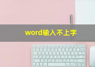 word输入不上字