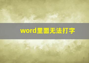 word里面无法打字