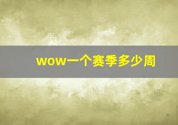 wow一个赛季多少周