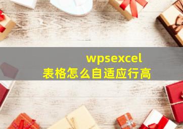 wpsexcel表格怎么自适应行高