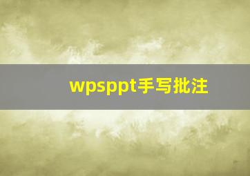 wpsppt手写批注