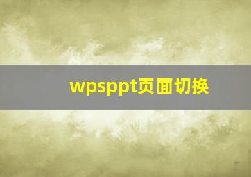 wpsppt页面切换