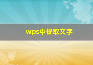 wps中提取文字