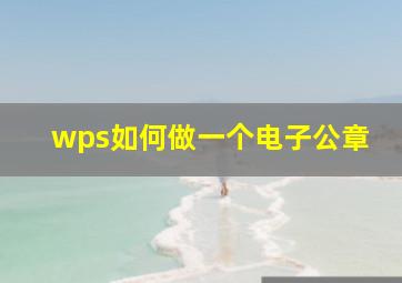 wps如何做一个电子公章