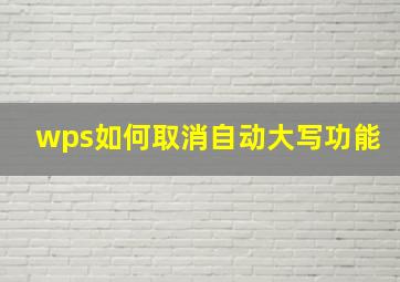 wps如何取消自动大写功能