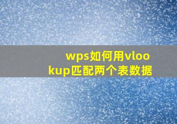 wps如何用vlookup匹配两个表数据