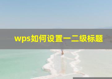 wps如何设置一二级标题