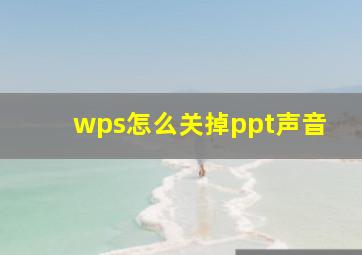 wps怎么关掉ppt声音