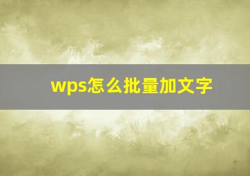 wps怎么批量加文字