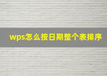 wps怎么按日期整个表排序