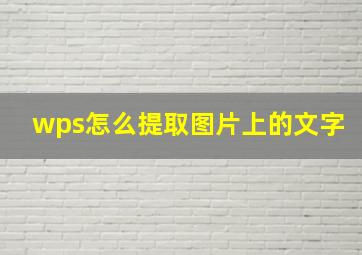 wps怎么提取图片上的文字