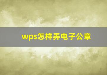 wps怎样弄电子公章