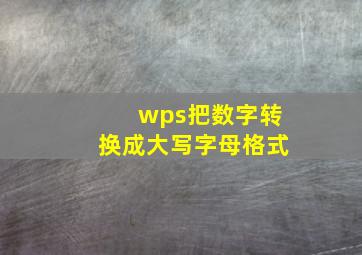 wps把数字转换成大写字母格式