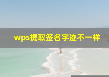 wps提取签名字迹不一样