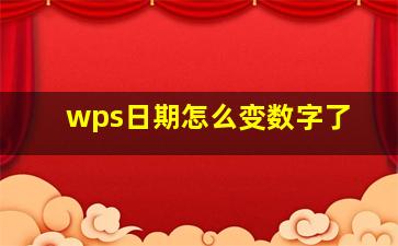 wps日期怎么变数字了