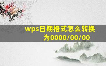 wps日期格式怎么转换为0000/00/00