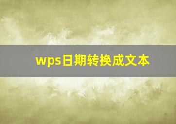 wps日期转换成文本