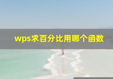 wps求百分比用哪个函数