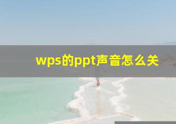 wps的ppt声音怎么关