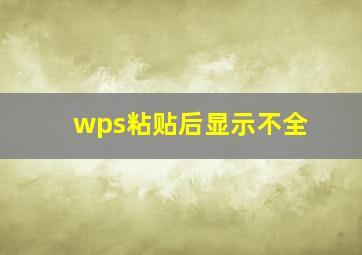 wps粘贴后显示不全