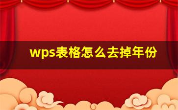 wps表格怎么去掉年份