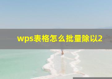 wps表格怎么批量除以2