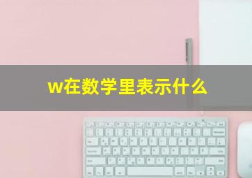 w在数学里表示什么