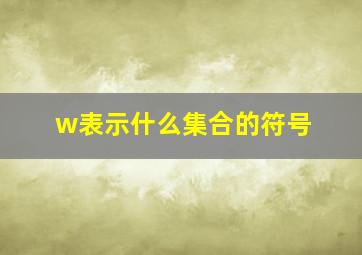 w表示什么集合的符号