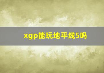 xgp能玩地平线5吗