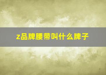 z品牌腰带叫什么牌子