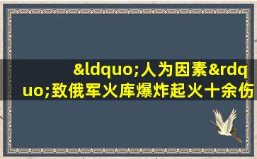 “人为因素”致俄军火库爆炸起火十余伤