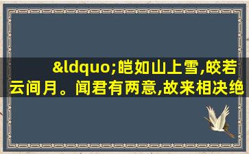 “皑如山上雪,皎若云间月。闻君有两意,故来相决绝”