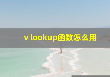 ⅴlookup函数怎么用