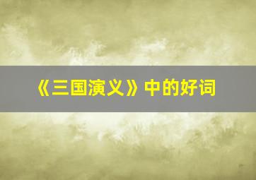 《三国演义》中的好词