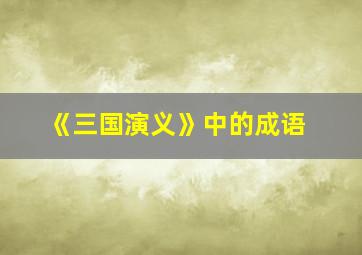 《三国演义》中的成语