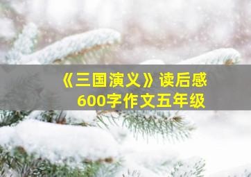 《三国演义》读后感600字作文五年级