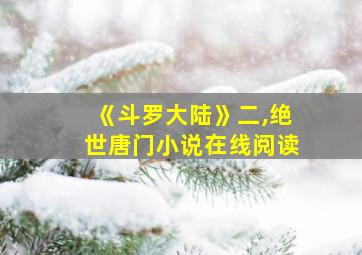 《斗罗大陆》二,绝世唐门小说在线阅读