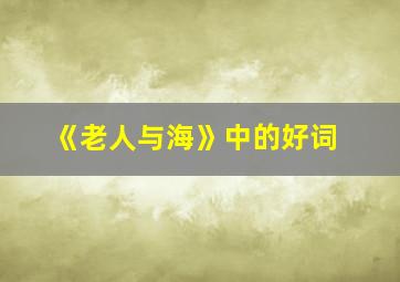 《老人与海》中的好词