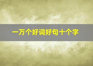 一万个好词好句十个字