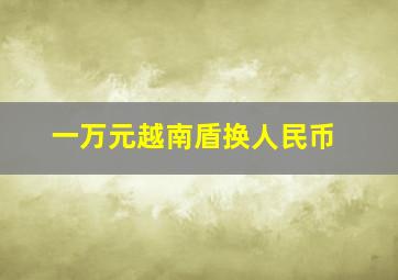 一万元越南盾换人民币