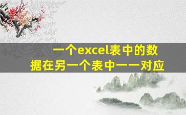 一个excel表中的数据在另一个表中一一对应