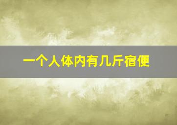 一个人体内有几斤宿便