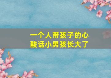 一个人带孩子的心酸话小男孩长大了