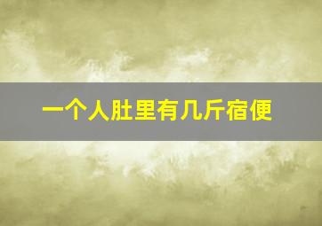 一个人肚里有几斤宿便