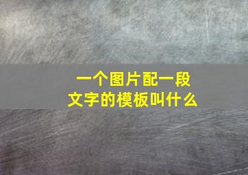 一个图片配一段文字的模板叫什么