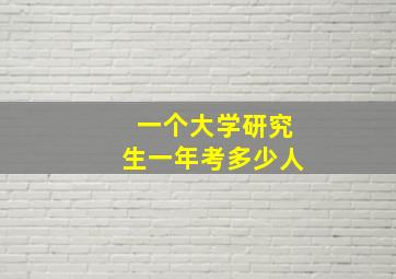 一个大学研究生一年考多少人