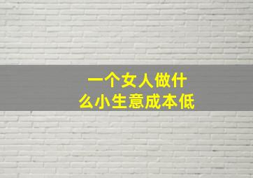 一个女人做什么小生意成本低